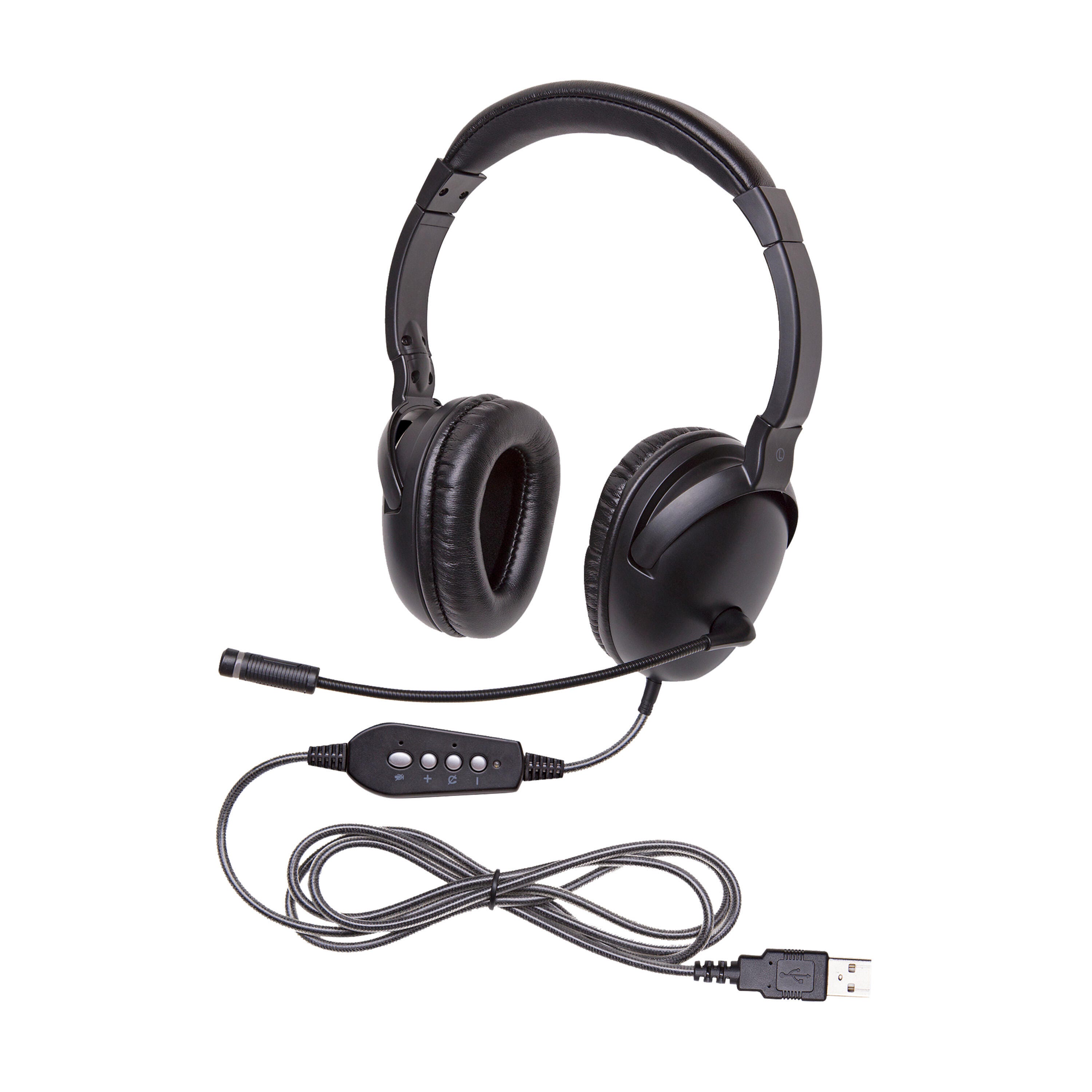 Califone NeoTech Plus 1017MUSB Premium, Over-Ear Stereo Headset with Gooseneck Microphone, USB Plug, Black 1609572